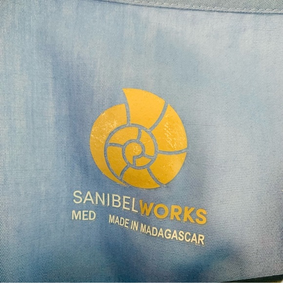 Sanibel Works Mens Scrubs Set Light Blue Top M Bottom S - Picture 3 of 5